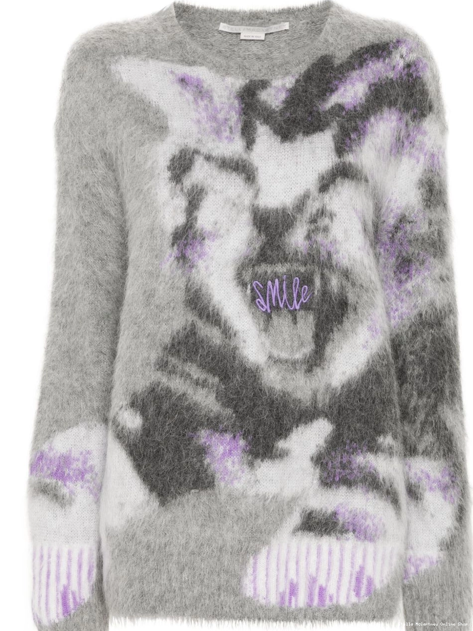 Cheap intarsia Women McCartney Cat sweater Stella 0728